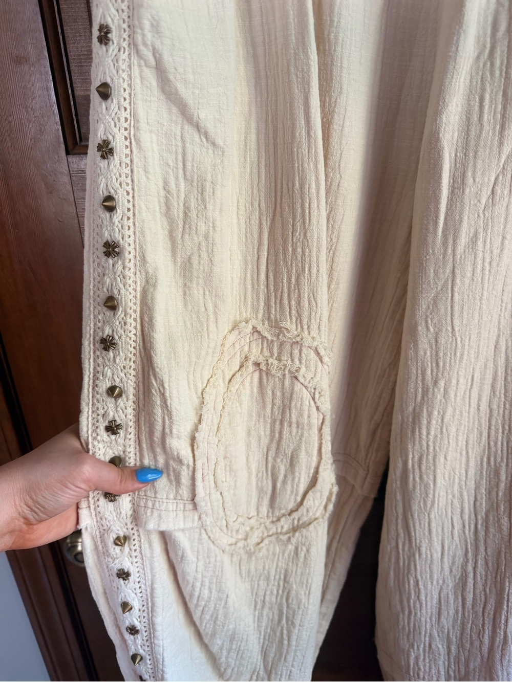 POL CREAM GAUZE STUDDED SWEATPANTS - Picture 6 of 10